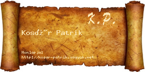 Kosár Patrik névjegykártya